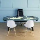 Moderner Schreibtisch mit Glasplatte, hergestellt in Italien, Pontida Viadurini