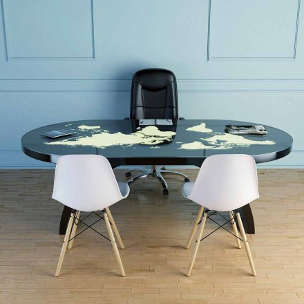 Moderner Schreibtisch mit Glasplatte, hergestellt in Italien, Pontida Viadurini