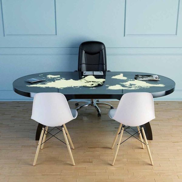Moderner schreibtisch mit glasplatte, hergestellt in italien, pontida