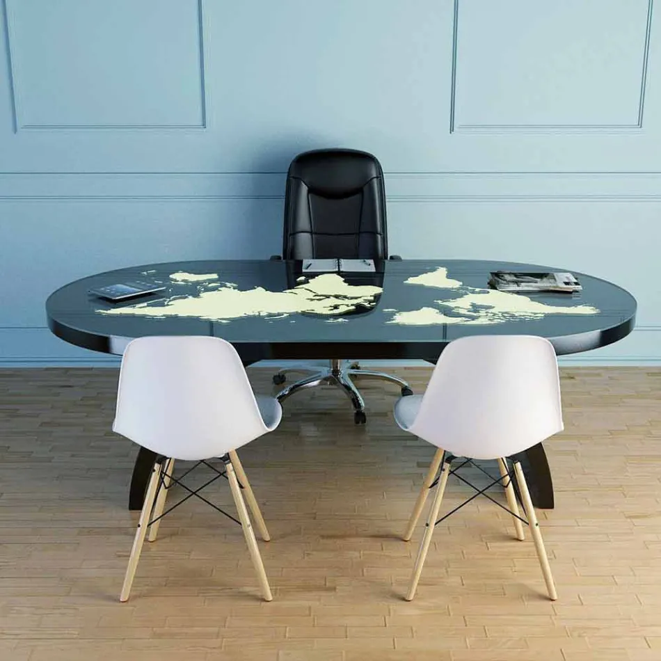 Moderner Schreibtisch mit Glasplatte, hergestellt in Italien, Pontida Viadurini