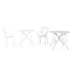 Runder Gartentisch im Shabby-Chic-Stil aus lackiertem Stahl – Verzauberung Viadurini