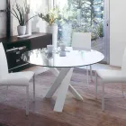 Runder Designtisch d.130 Kristallplatte made in Italy Cristal Viadurini