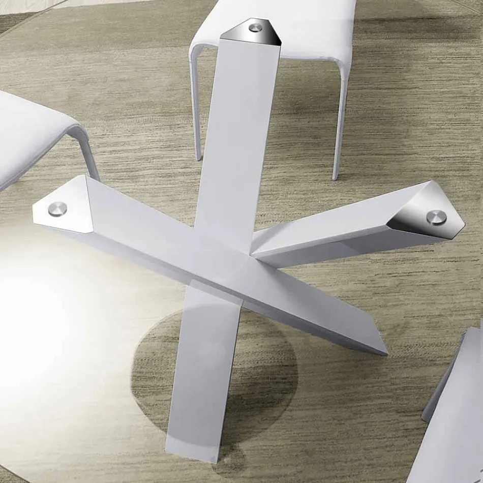 Runder Designtisch d.150 Kristallplatte made in Italy Cristal Viadurini