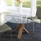 Runder Designtisch d.150 Kristallplatte made in Italy Cristal Viadurini