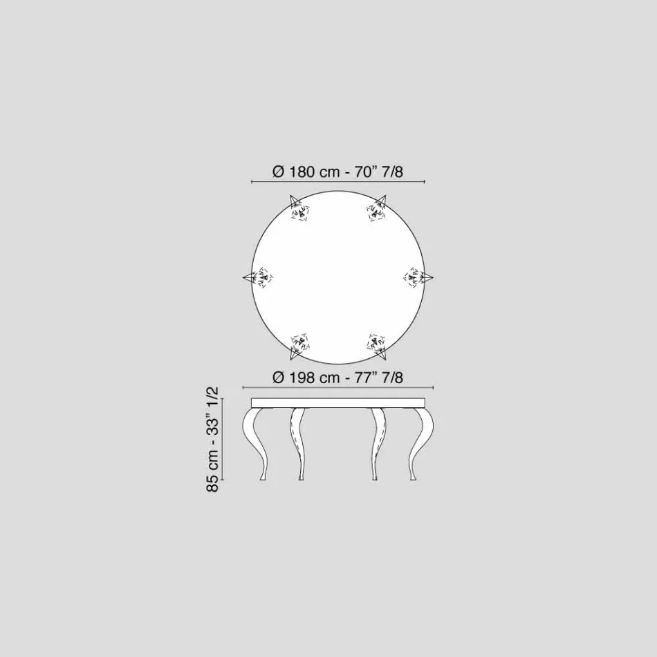 Runder Tisch im modernen Stil MDF und Luigi Stahl Viadurini