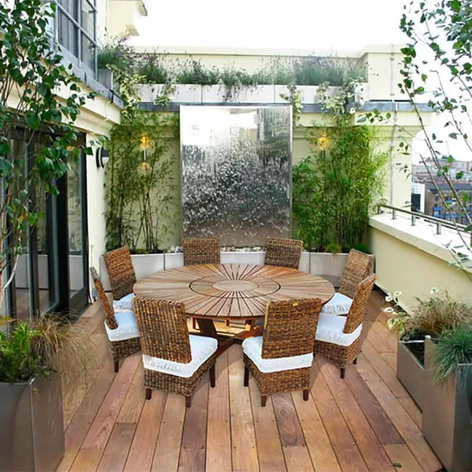 Runder Tisch aus Teakholz und Massivholz Real Table Viadurini