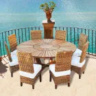 Runder Tisch aus Teakholz und Massivholz Real Table Viadurini