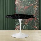 Eero Saarinen Tulip Table H 73 mit schwarzer Marquinia-Marmorplatte, hergestellt in Italien – Scharlachrot Viadurini