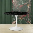 Eero Saarinen Tulpentisch H 73 mit schwarzer Marquinia-Marmorplatte Made in Italy - Scharlachrot Viadurini