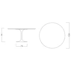 Tulpentisch Eero Saarinen H 73 aus Calacatta Michelangelo Made in Italy - Scharlachrot Viadurini