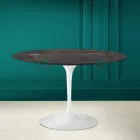 Tulpe Tisch Eero Saarinen H 73 in Keramik Noir Wunsch Made in Italy - Scharlachrot Viadurini