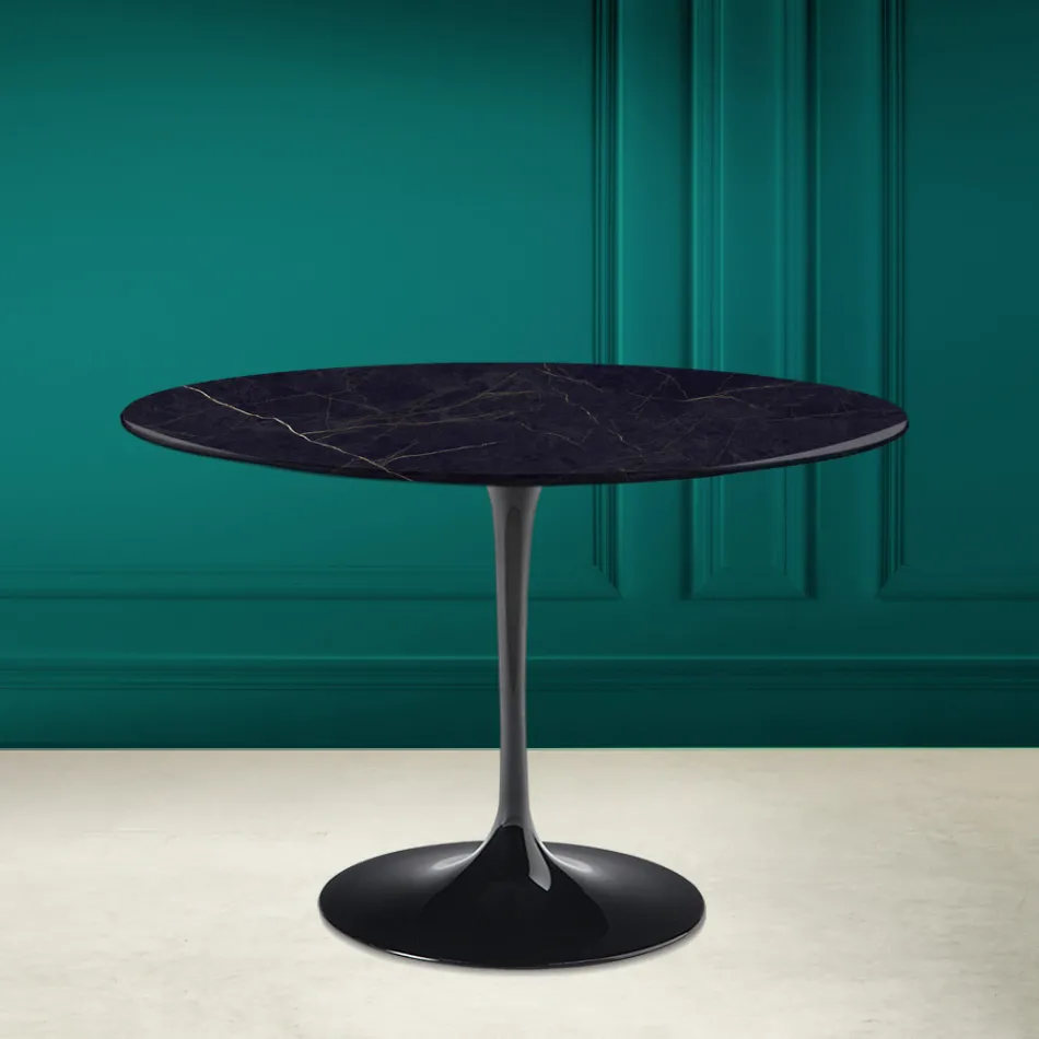 Tulpentisch Eero Saarinen H 73 aus Keramik Noir Laurent Made in Italy - Scharlachrot Viadurini