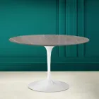 Tulpentisch Eero Saarinen H 73 aus Keramik Pietra Grau Made in Italy - Scharlachrot Viadurini