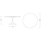 Tulpentisch Eero Saarinen H 73 aus Keramik Pietra Grau Made in Italy - Scharlachrot Viadurini