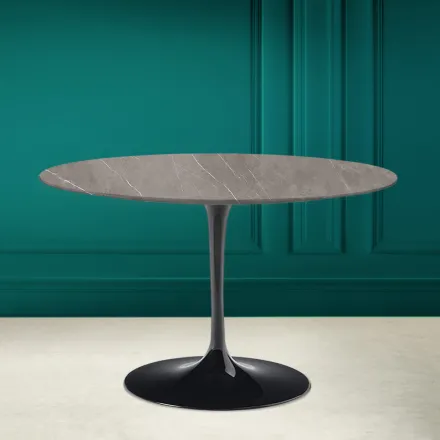 Tulpentisch Eero Saarinen H 73 aus Keramik Pietra Grau Made in Italy - Scharlachrot Viadurini