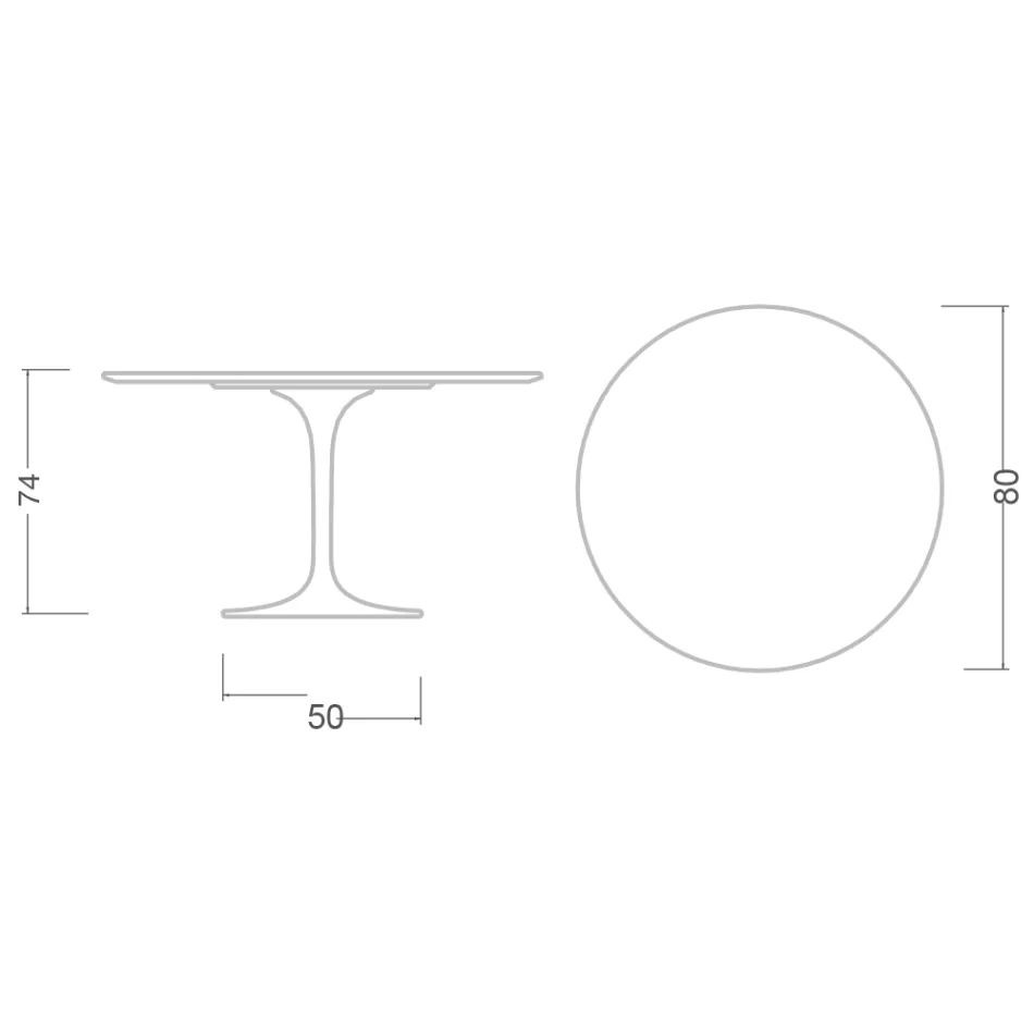 Tulpentisch Eero Saarinen H 73 aus Keramik Rem Made in Italy - Scharlachrot Viadurini