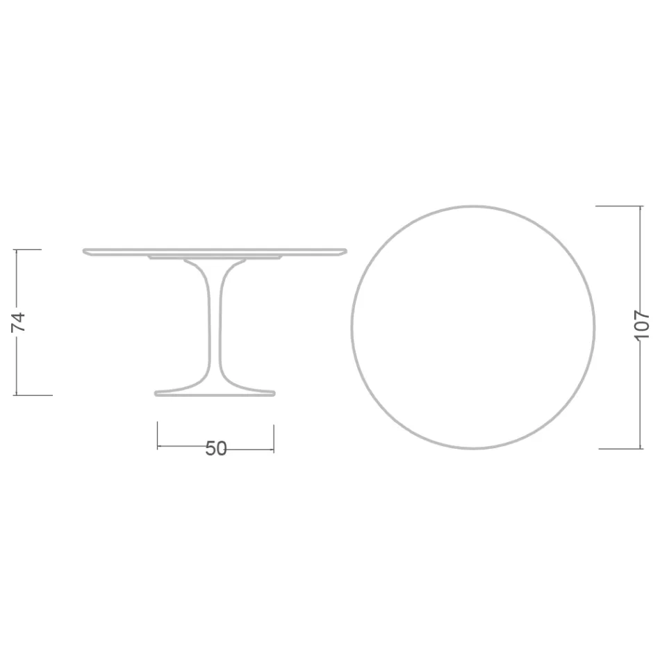 Tulpentisch Eero Saarinen H 73 aus Keramik Rem Made in Italy - Scharlachrot Viadurini