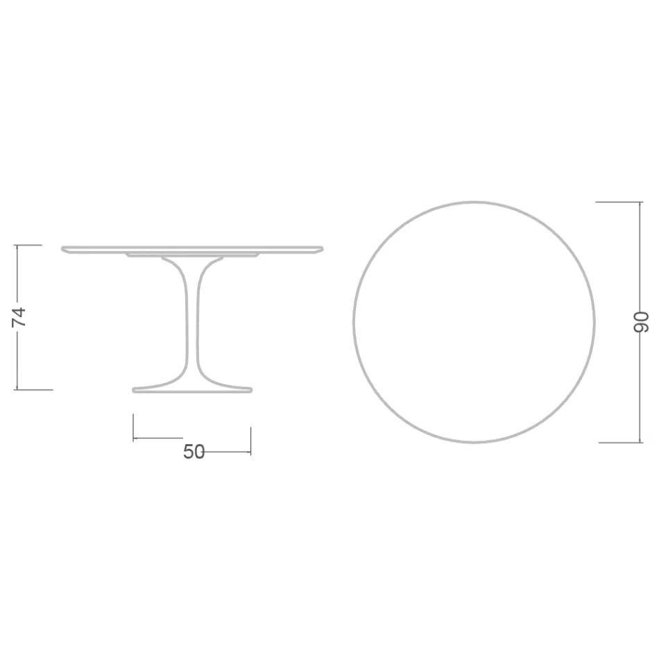 Tulpentisch Eero Saarinen H 73 aus Keramik Sirius Made in Italy - Scharlachrot Viadurini