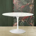 Tulpentisch Eero Saarinen H 73 aus Carrara-Marmor Made in Italy Viadurini