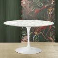 Tulpentisch Eero Saarinen H 74 aus Carrara-Marmor Made in Italy - Scharlachrot