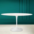 Tulpentisch Eero Saarinen H 74 Oval in Diamant Creme Keramik Made in Italy - Scharlachrot