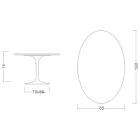 Tulpentisch Eero Saarinen H 73 Oval aus Keramik Morpheus Made in Italy - Scharlachrot Viadurini