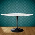 Tulpentisch Eero Saarinen H 73 Oval aus Keramik Morpheus Made in Italy - Scharlachrot Viadurini