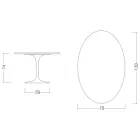 Tulpentisch Eero Saarinen H 73 Oval aus Keramik Pietra Grau Made in Italy - Scharlachrot Viadurini