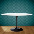 Tulpentisch Eero Saarinen H 74 Oval aus Keramik Rem Made in Italy - Scharlachrot