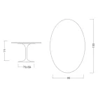 Tulpentisch Eero Saarinen H 73 Oval aus Keramik Sirius Made in Italy - Scharlachrot Viadurini