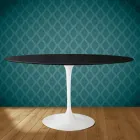 Tulpentisch Eero Saarinen H 73 Oval aus Keramik Sirius Made in Italy - Scharlachrot Viadurini