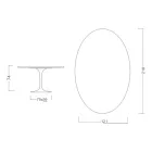 Tulpentisch Eero Saarinen H 73 Oval aus Statuario Altissimo Keramik Made in Italy - Scharlachrot Viadurini