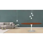 Tulpentisch Eero Saarinen H 73 Oval in Kirsche gebeizt Eiche Made in Italy - Scharlachrot Viadurini