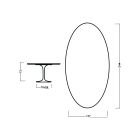 Tulpentisch Eero Saarinen H 73 Oval in Kirsche gebeizter Eiche, hergestellt in Italien – Scharlachrot Viadurini