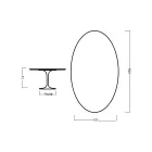 Tulpentisch Eero Saarinen H 73 Oval aus schwarz gebeizter Eiche Made in Italy - Scharlachrot Viadurini