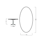 Eero Saarinen Tulpentisch H 73 Oval aus heller, nussbaumfarben gebeizter Eiche Made in Italy - Scharlachrot Viadurini