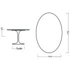 Tulpentisch Eero Saarinen H 73 Oval aus Palisander getönter Eiche, hergestellt in Italien – Scharlachrot Viadurini