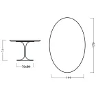 Eero Saarinen Tulip Tisch H 73 Oval in Palisander gebeizt Eiche Made in Italy - Scharlachrot Viadurini