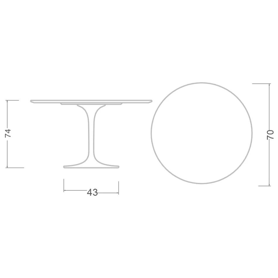 Tulpentisch Eero Saarinen H 73 Rund aus Keramik Kira Made in Italy - Scharlachrot Viadurini