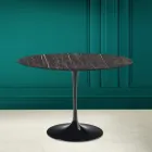 Tulpentisch Eero Saarinen H 73 Rund Keramik Noir Wunsch Made in Italy - Scharlachrot Viadurini