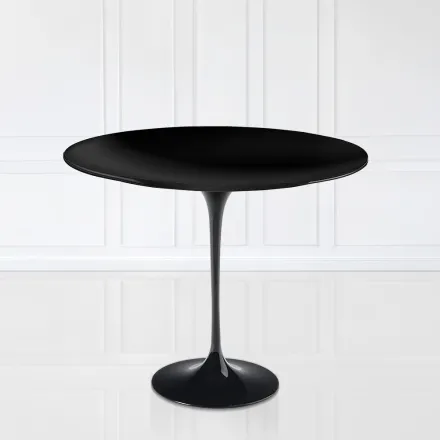 Eero Saarinen H 73 Runder Tulpentisch aus schwarzem Flüssiglaminat Made in Italy - Scharlachrot Viadurini