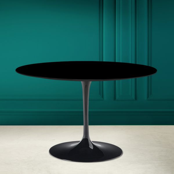 Tulpentisch eero saarinen h 73 rund in absolutem schwarz made in italy - scharlachrot