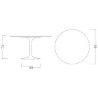 Eero Saarinen Tulip Tisch H 74 mit weißer Flüssiglaminatplatte Made in Italy - Scharlachrot Viadurini