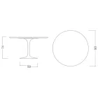 Eero Saarinen Tulpentisch H 74 mit schwarzer Marquinia-Marmorplatte Made in Italy - Scharlachrot Viadurini