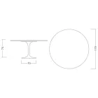 Eero Saarinen Tulip Tisch H 74 mit weißer MDF-Platte aus Flüssiglaminat - Scharlachrot Viadurini