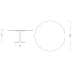 Eero Saarinen Tulip Tisch H 74 mit schwarzer MDF-Platte aus Flüssiglaminat - Scharlachrot Viadurini