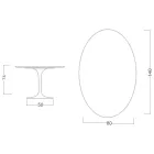 Eero Saarinen Tulpentisch H 74 mit ovaler Platte aus Arabescato-Marmor Made in Italy - Scharlachrot Viadurini