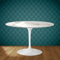 Eero Saarinen Tulip Tisch H 74 in Aura 22 Keramik Made in Italy - Scarlet