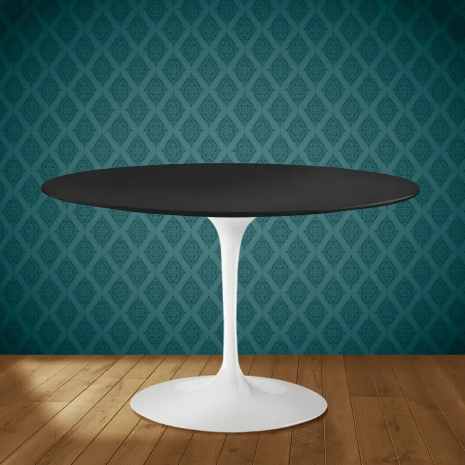Eero Saarinen Tulip Tisch H 74 in Domoos Keramik Made in Italy - Scharlachrot Viadurini