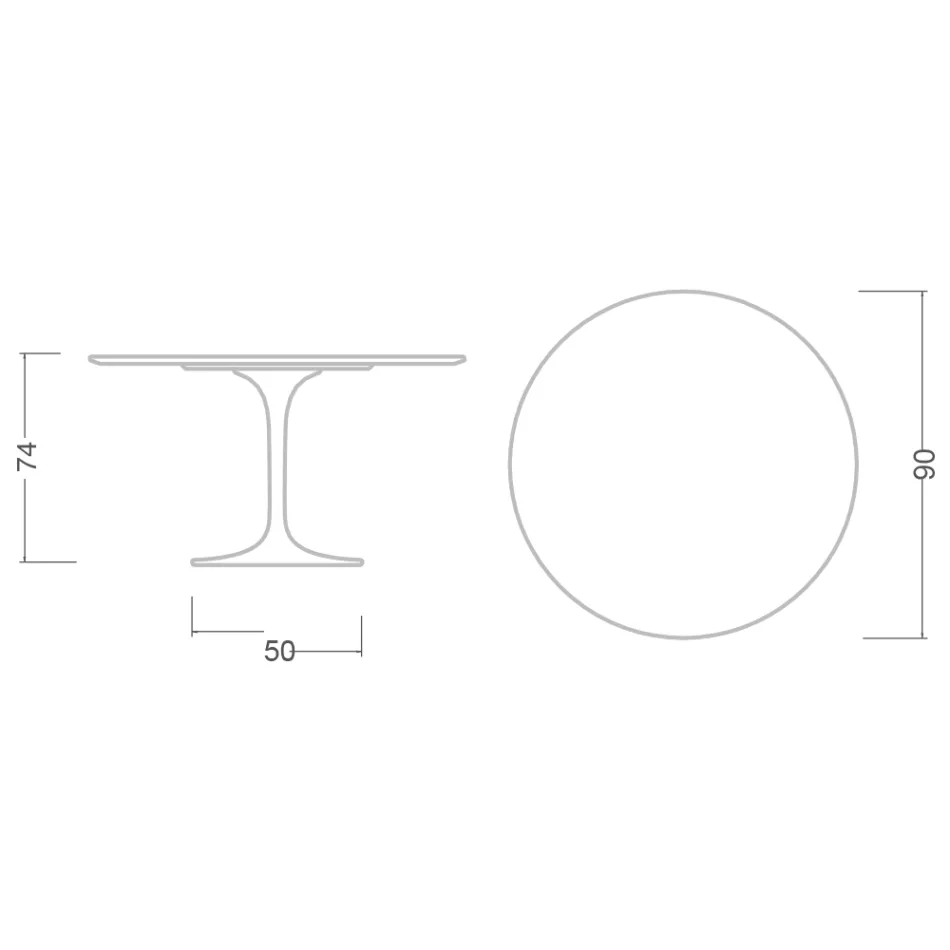 Eero Saarinen Tulpentisch H 74 aus Marmorio-Keramik, hergestellt in Italien - Scharlachrot Viadurini